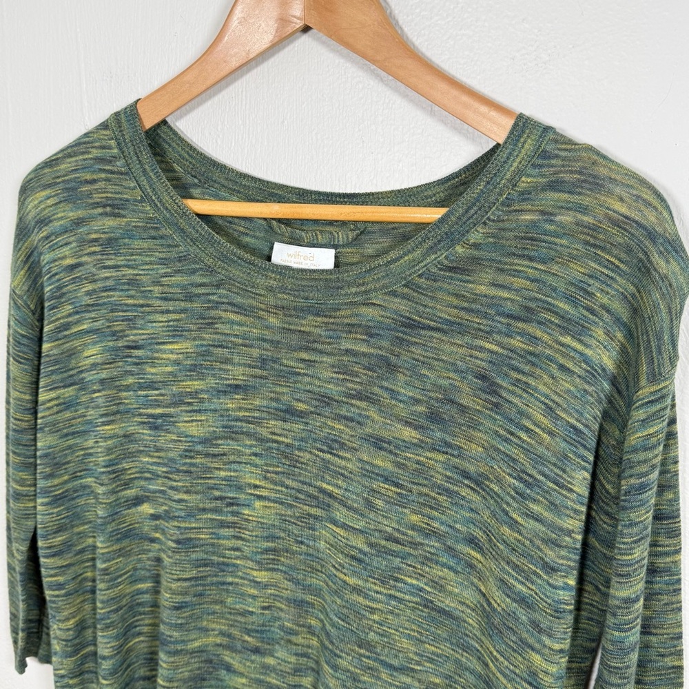 🌿 Wilfred by Aritzia Green Space Dye Knit Tunic Sweater | Size S EUC